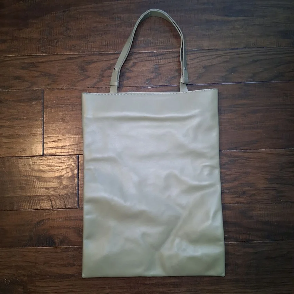 COS Green Leather Tote Bag